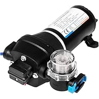 VEVOR Wasserpumpe Hochdruckmembran 12 V, Hochdruck Wasserpumpe 17 L/min, Selbstansaugende Membranpumpe 2m, 3-Kammer-Membran, Membranpumpe mit Wärmeschutz, für Kfz-Schifffahrt, Wohnmobile