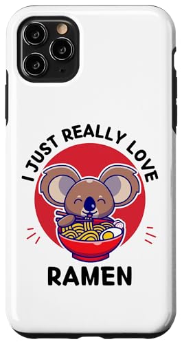 Carcasa para iPhone 11 Pro Max Lindo koala kawaii I Just Really Love Ramen Noodles Lover