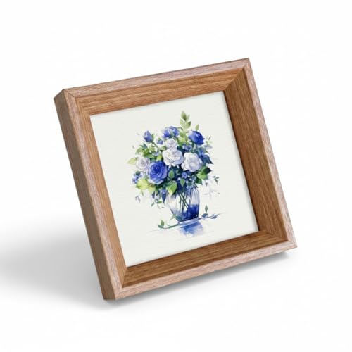 Cadre photo PLUSCHEN 4x4 bois, teinte miel, plexiglas