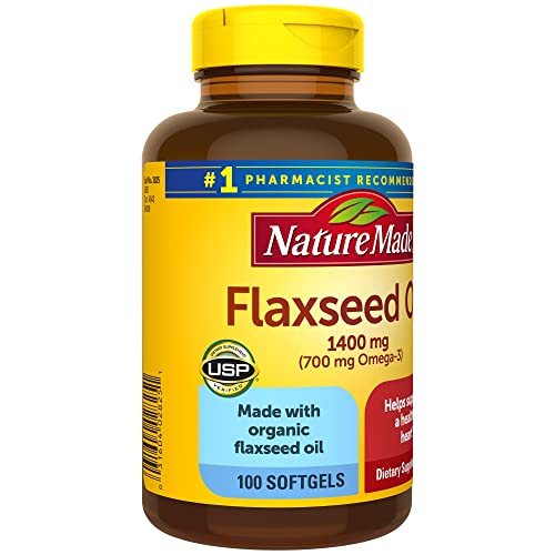 Nature Made Extra Strength Flaxseed Oil 1400 Mg, Dietary Supplement For Heart Health Support, 100 Softgels, 100 Day Supply #TOP6