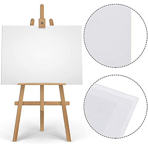 Rouleau Toile de Peinture Coton, Lot de 8 Toiles de Coton Blanches pour Peinture, Toiles d'artiste, Panneaux de Peinture Vierges et créatifs