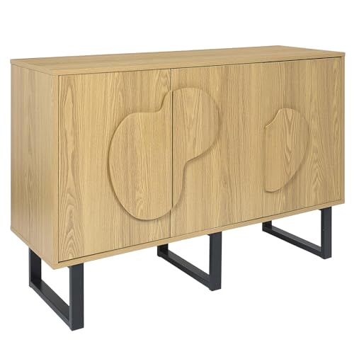 HOME DECO FACTORY Buffet Contemporain en Bois Compartiments Multiples