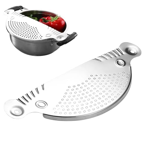 Passoire à pâtes en acier inoxydable - Passoire universelle pour casseroles jusqu'à 26 cm - Aide à égoutter les pommes de terre, légumes, riz - Passe au lave-vaisselle