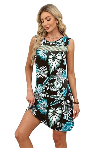 Image of WIHOLL Summer Dresses for Women 2026 Beach Vacation Spring Fashion Clothing Lace Mini Tank Dress with Pockets