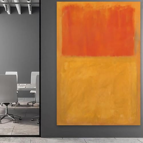 Impression sur toile abstraite orange tableau décoratif mural Rothko 40 x 60 cm