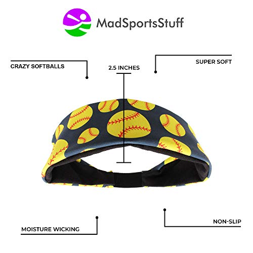 MadSportsStuff Crazy Softball Headband with Softball Logos4