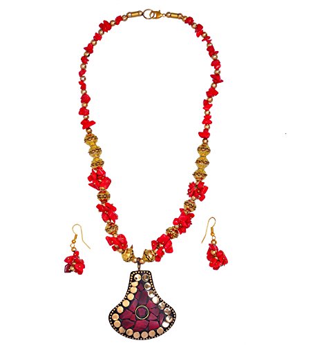 Maçonnerie laiton rouge ensemble de bijoux anti-ternissement Purpledip