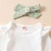 Geagodelia Baby Mädchen Kleidung Babykleidung Outfit Set Langarm Body Strampler + Gänseblümchen Hose + Stirnband Neugeborene Weiche Babyset (Grün, 0-3 Monate)