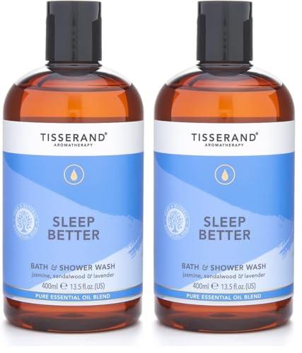 Image of Tisserand - Sleep Better - Bath & Shower Wash - Lavender, Jasmine & Sandalwood Essential Oils - 100% Natural Pure Essential Oils - 400ml (Pack of 2)