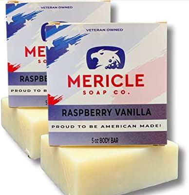 Mericle Soap Co. Black Raspberry Vanilla Organic 5oz Body Bar | 100% Natural | Made in the USA | Veteran Owned | No Chemicals or Preservatives | Cold Process Technoloy - 2 Pack