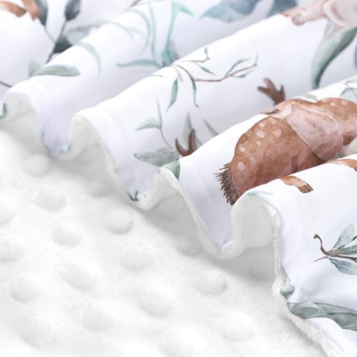 Image of TANOFAR Baby Carseat Canopy, Peekaboo Opening Car Seat Canopy for Babies, Soft and Breathable Infant Carrier Canopy, Multi-use Baby Carrier, Stroller, Nursing Cover, Minky Blanket, Animal Leaf