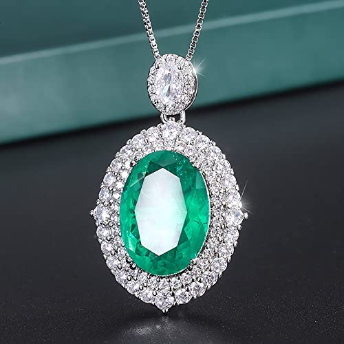 Pendentif émeraude 18 mm collier aigue-marine saphir bijoux femmes mode accessoire