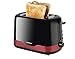 Produktbild Korona 21233 Edelstahl Schwarz-2 Scheiben Toaster mit Brötchenaufsatz sowie Einer Auftau-und Aufwärmstufe, 760, rot