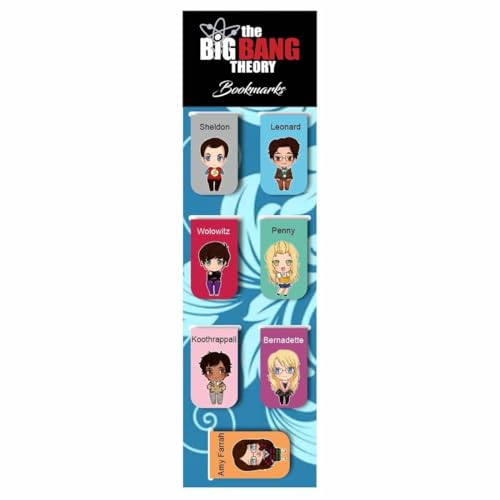 Image of Zesta Magnetic Bookmark Set of 7 | Aesthetic Book Mark for Reading | Cute Anime Bookmarks for Kids, Students | Book Accessories for Novels, Gifts for Readers(Big Bang Theory Bookmark, 9X2.5 Cms)