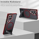 Magnetic for Samsung Galaxy S22 Ultra Case with 3 Stand Ways, [Invisible Stand] Color-Blocked with Anti-Slip Edge Anti-Drop Shockproof Slim Phone Case for Galaxy S22 Ultra 6.8” (Black/Red) - Image 4