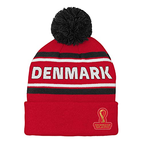 Outerstuff Mens FIFA World Cup Country Premium Bobble Cuff Pom Hat, Red, One Size