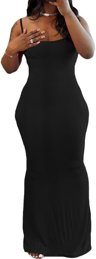 PINSV Women Summer Long Dress Casual Slip Sexy Sleeveless Bodycon Maxi Dresses for Women - Image 4