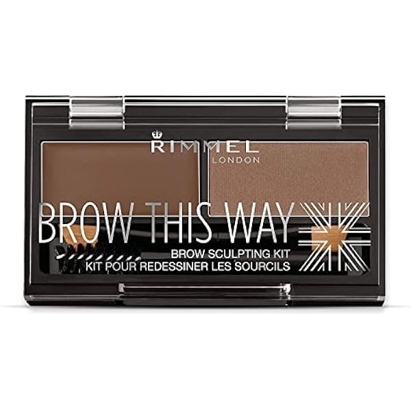 Rimmel Brow This Way paleta do brwi, wosk i cień do brwi w jednym produkcie, trwały efekt, nr 002 – Medium Brown