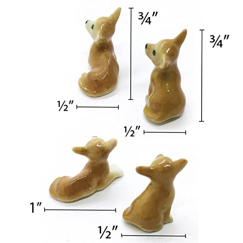 ¾ Tall Chihuahua Ceramic Miniature Dog Dollhouse Figurine Pet Porcelain Peplica Animals Pottery Collectible Puppies Decor #TOP1