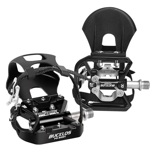 BUCKLOS SPD Pedals with Toe Cages