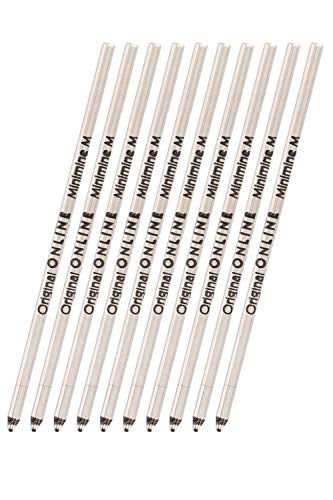 Ballpoint Refill International Standard D1, 10 Pieces, Writing Colour Black, Medium Point, Replaceable Pen Refill, Documentary Proof, Water Proof, Set