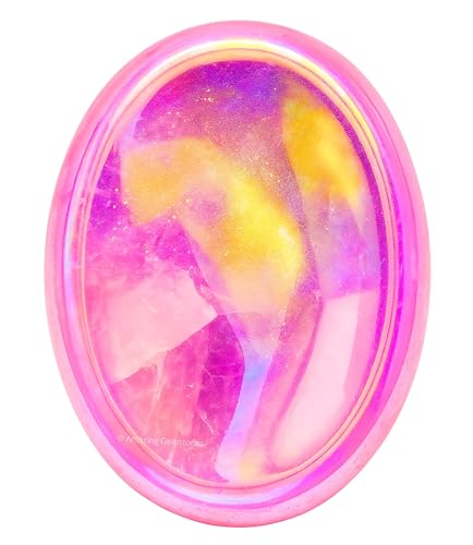 Image of Amazing Gemstone Angel Aura Rose Quartz Worry Stone Crystals & Healing Stones - Worry Stones for Stress Relief Gifts - Piedra Crystal Fidget for Meditation - Stocking Stuffers and Birthday Gifts