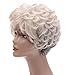 FENCCA Short Grey Wigs for White Women Gray Bob Fluffy Hair Wigs Heat Resistant Synthetic Wig for Daily Use Party with Wig Cap (1#) FC029