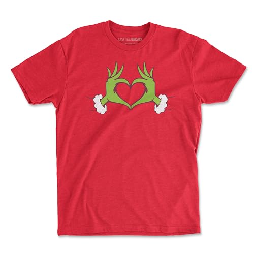 Grumpy Hands T-Shirt for Adults | Holiday Crewneck Short Sleeve Funny Graphic Cute Tee (Solid Red)
