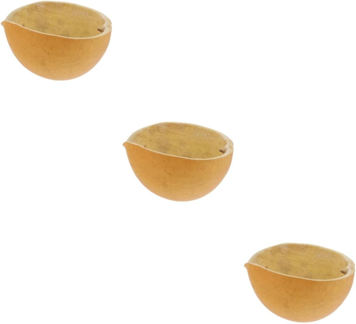 3pcs Natural Gourd Scoop Multipurpose Kitchen Water Spoon Lightweight and Compact for Serving Water Flour and Food for Home and Restaurant Use Yellow