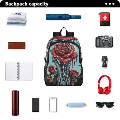 Sac à dos de randonnée pliable imperméable léger imprimé crâne rose - 5
