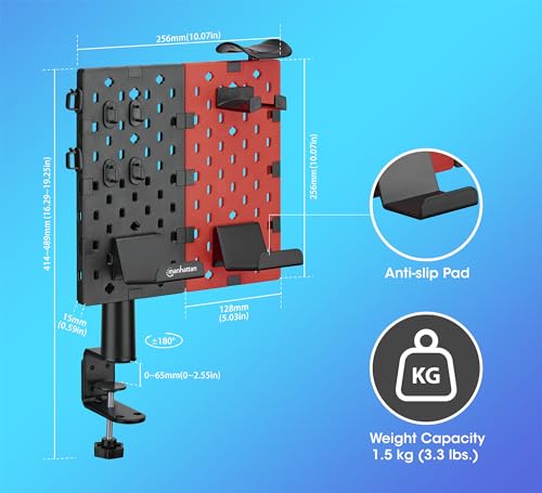 Manhattan 462518 Organizer Da Scrivania Con Pannello Forato E Supporto Per Accessori Nero/Rosso - 2