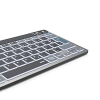 Hama Tastatur kabellos (Multi Device Tastatur mit Funk/Bluetooth für PC, Smartphone, Tablet, beleuchtet, dimmbar, mit Akku, klein, leise Scissortasten, Multimedia Tasten, deutsches QWERTZ-Layout) – Ansicht 5