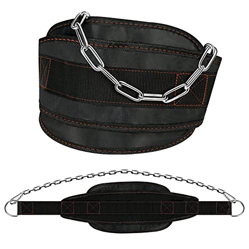 Cinturón de inmersión de Fitness Ajustable con Cadena de Hierro Cinturón Deportivo de Levantamiento de Pesas Cinturones de Entrenamiento Cinturones de Entrenamiento de Potencia