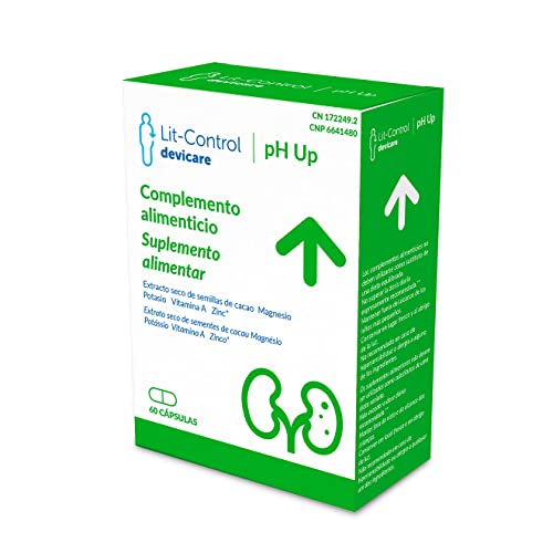 Devicare Lit-Control Ph Up - Complemento Alimenticio – Evita La Cristalización De Sales Urinarias – Piedras En Los Riñones O Cálculos Renales - Aumenta El Ph Urinario - Patentado - 60 Cápsulas