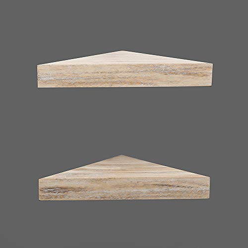 Ahdecor Rustic Wood Corner Wall Shelves, Wall Mounted Floating Corner Shelf For Home Décor, 2-Pack #TOP6