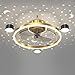 IBalody Ventilatore da Interno da 28 Pollici LED Dimmerabile Ventilatore da soffitto Luce Camera da Letto Ragazza Cielo Stellato Ventilatore da soffitto con Luce 6 velocità Plafoniera con Ventola