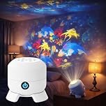 Dynamic Rotating LED Projector Light, USB Powered 360° Rotating Ocean Snowflake Night Light Projector, Dimmable LED Atmosphere Lighting for Living Room Bedroom Office Ceiling (Ocean)