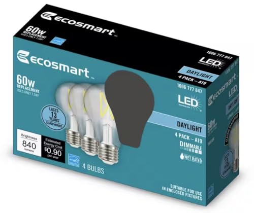 Ecosmart 60W LED Daylight Vintage A19 (60)