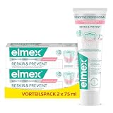 elmex Zahnpasta Sensitive Professional Repair & Prevent 2x75ml – medizinische Zahnreinigung für sofortigen*, anhaltenden Schutz – beugt Zahnfleischrückgang & neuen Schmerzen vor