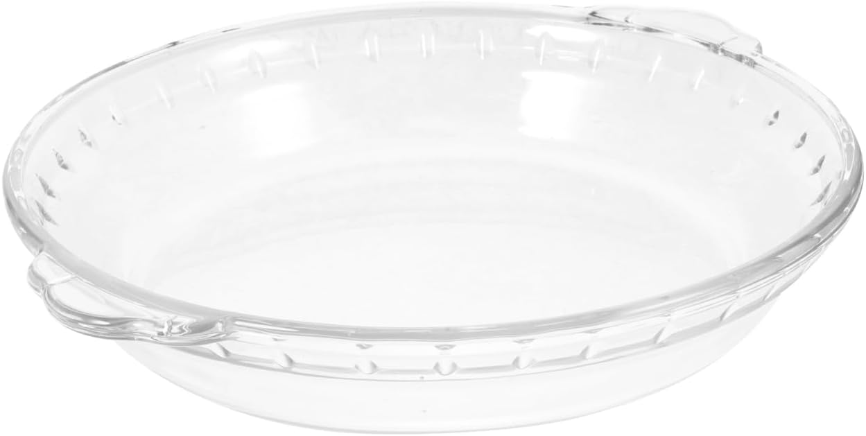 Glass Pie Plates 8 Inch Baking Dish Pie Pan With Handles for Pie Baking And Cheese Cakes, Round Clear Plate