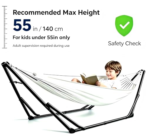 2-in-1 Hammock Kids Chair, Foldable Steel Stand Indoor Outdoor Swing Bag by TAITCLIAN - Used condition - Image 3