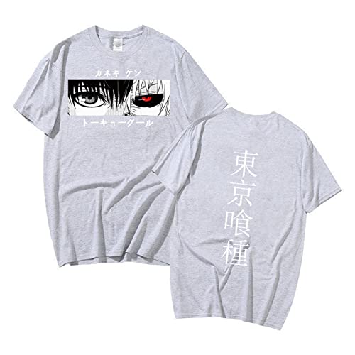 Image of Men's Tokyo Ghoul T-Shirts Anime Printed Harajuku Style Short Sleeve Casual Tee Tops for Men/Women/Teens Grey