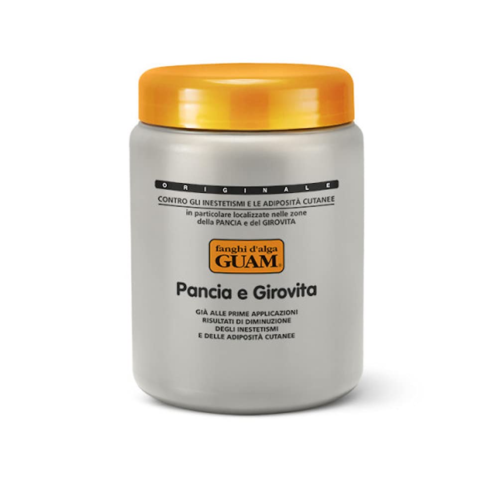 GUAM Tummy and Waist Seaweed Body Wrap - Stomach Skin Tightening Mud Mask & Anti Cellulite Slimming Wrap - Belly Firming Detox Body Wrap for Loose Skin - Intensive Thermal Treatment (2.2 lb)