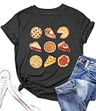 Ithalt Womens Thanksgiving Shirt Pumpkin Pie Shirts Fall Pie Graphic Tshirt Family Short Sleeve Tops