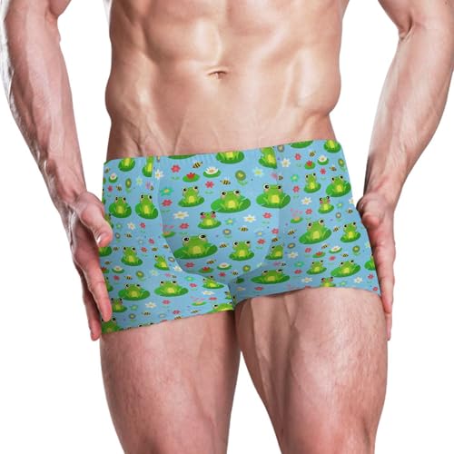 Cute Frog Mens Swim Trunk Swimwear Bathing Suit Swim Brief Square Leg Board Short S B04052132