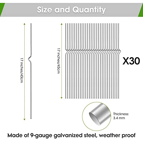 Yard Sign Stakes, 17” Metal Stakes For Yard Signs, Galvanized Wire Lawn Sign Stake For 4Mm Corrugated Signs, Metal Yard Sign Holders For Yard Sale Signs & Garage Sale Sign (30) #TOP2