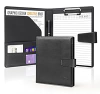 NOTEZMATE A5 Klemmbrett Schreibmappe Mit Magnetschluss, Portfolio Padfoliomit Papier und Stift, Ordner Klemmbrettmappe DIN-A5 aus PU-Leder, Dokumentenmappe Schwarz für Reisen, Büro & Meetings