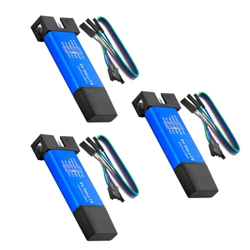 ST-Link V2 - Descargador de emulador de programación, 3 unidades, color aleatorio, con cables, para STM8 y STM32, carcasa de aluminio compatible con Arduino, mini depurador y emulador de programación