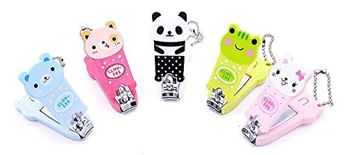 Creative cute cartoon Animal nail clippers nail scissors With Keychain (5 Colors Panda)