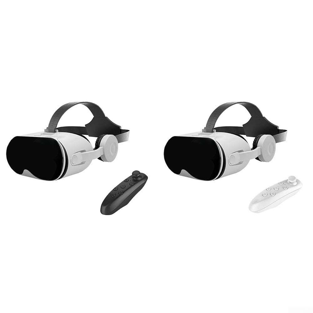 Cuffie per FACULX VR per cellulare, cuffie 3D VR, set indossabile per realtà virtuale, per principianti, bambini e adulti, con controller, per giochi e film mobili (bianco)
